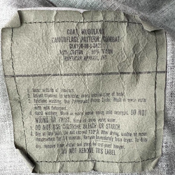 Vtg Distressed Military Woodland Camo Combat Field Jacket Mens Small Regular BDU - Picture 3 of 13